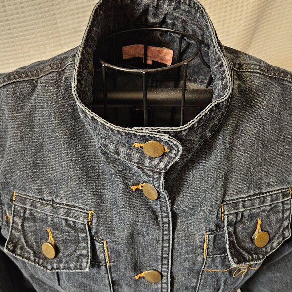 Lifeline Quiet Luxury Design Pocket Denim Blue Jean Jacket Size 36 (M) - Picture 7 of 15